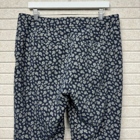 Ann Taylor Womens Devin Fit Blue Floral Print Straight Leg Stretch Pants Size 10 - Picture 5 of 16